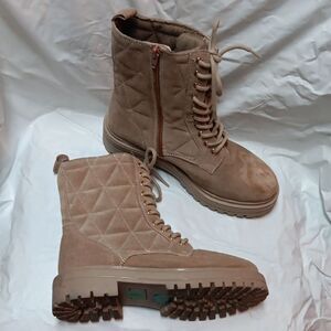 Alberto Torresi Quilted Lace-Up Ankle Boots - Brown Size 8